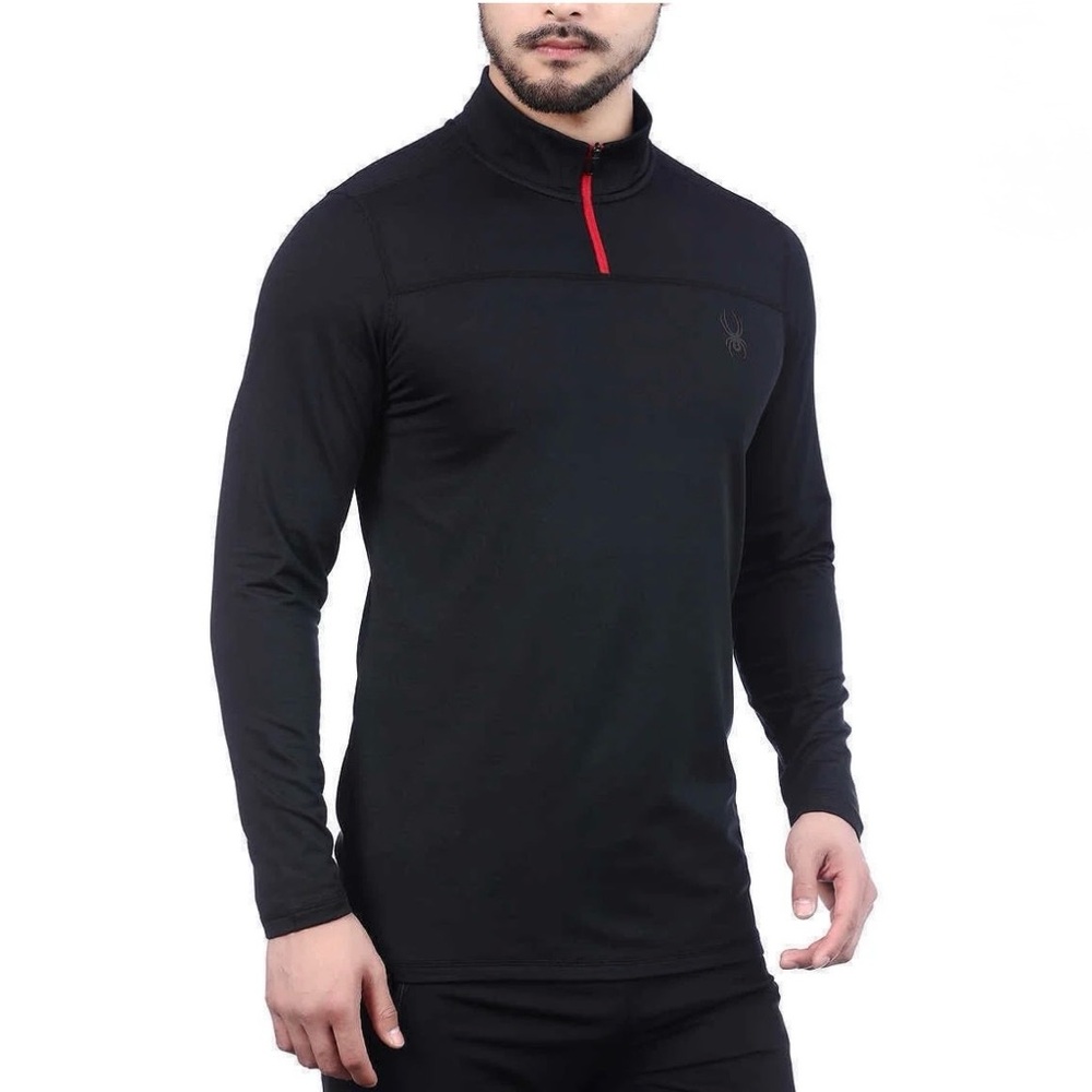 Spyder Active Men's Performance 1/4 Zip Pullover Black Red Size XXL